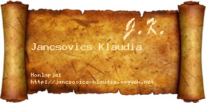 Jancsovics Klaudia névjegykártya